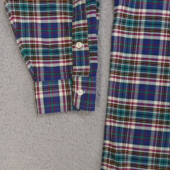 Polo Ralph Lauren Shirt Mens Large Blue Plaid Long Sleeve The Big Shirt Vintage - Picture 3 of 14